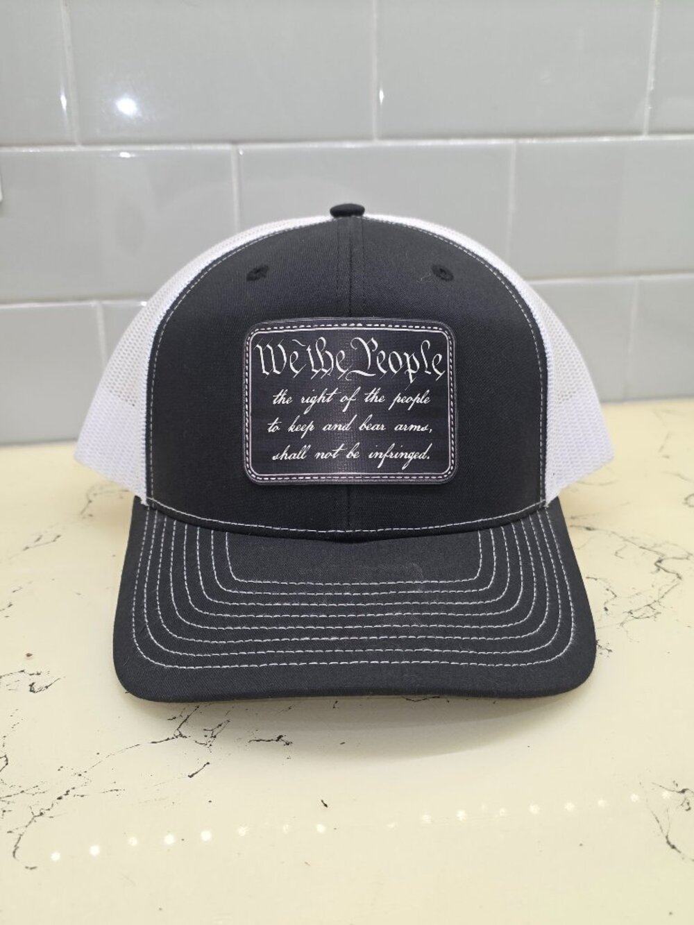 Richardson 112 Trucker Cap - Black/White "We the People"